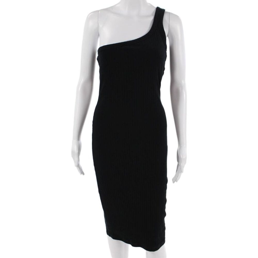 Ninety Percent Women Bodycon Sheath Dress Black Sleeveless Mid-Calf Size S
